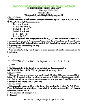 Bộ đề thi học sinh giỏi cấp huyện môn Hóa học Lớp 9 THCS (Có đáp án)